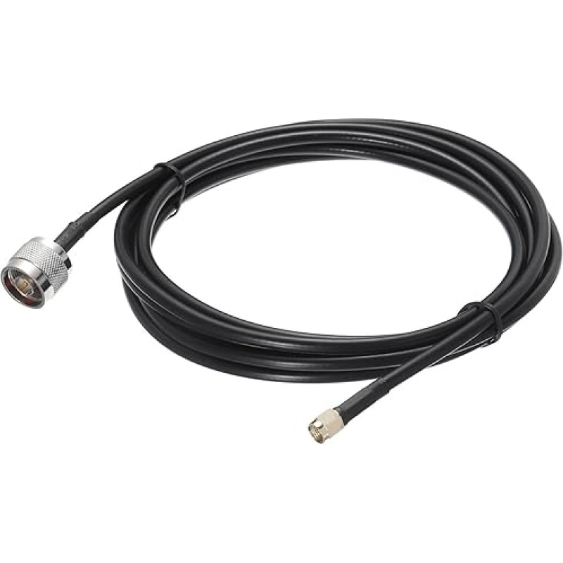 sourcing map 2.5m Black 2.5m 240 Type N Male to SMA Male Coaxial Cable 1 Pack