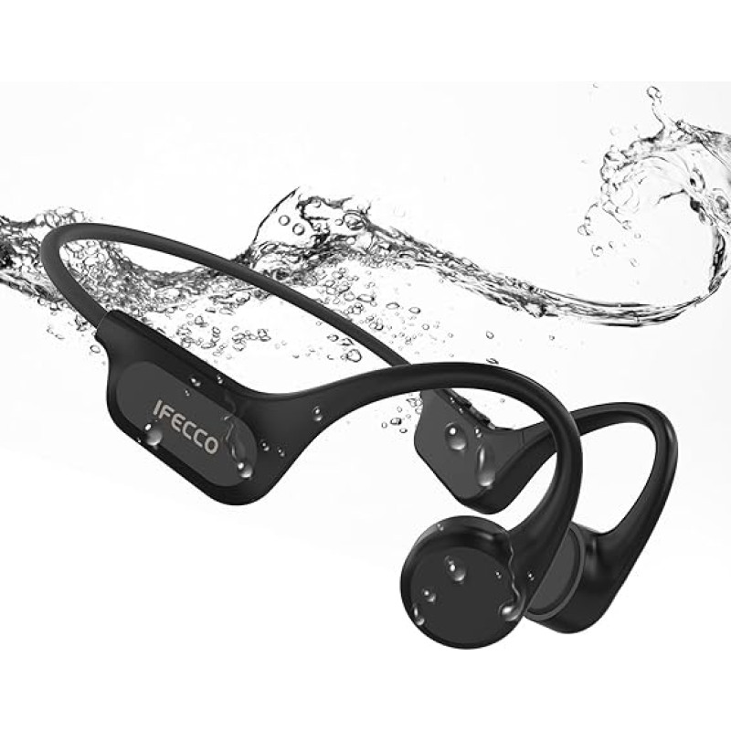 IFECCO Headphones Swimming Bluetooth 5.3 - IPX8 Waterproof Underwater Bone Sound Headphones, Bone Sound Headset with 32G MP3, Open Ear Wireless Sports Headphones for Swimming Running