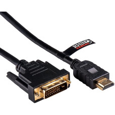 rhinocables HDMI zu DVI-Adapterkabel, DVI HDMI Kabel mit 1080P High Speed DVI 24+1 auf HDMI bidirektional Konverter unterstützt 3D, Full HD vergoldete Kontakte, Schwarz (2m)