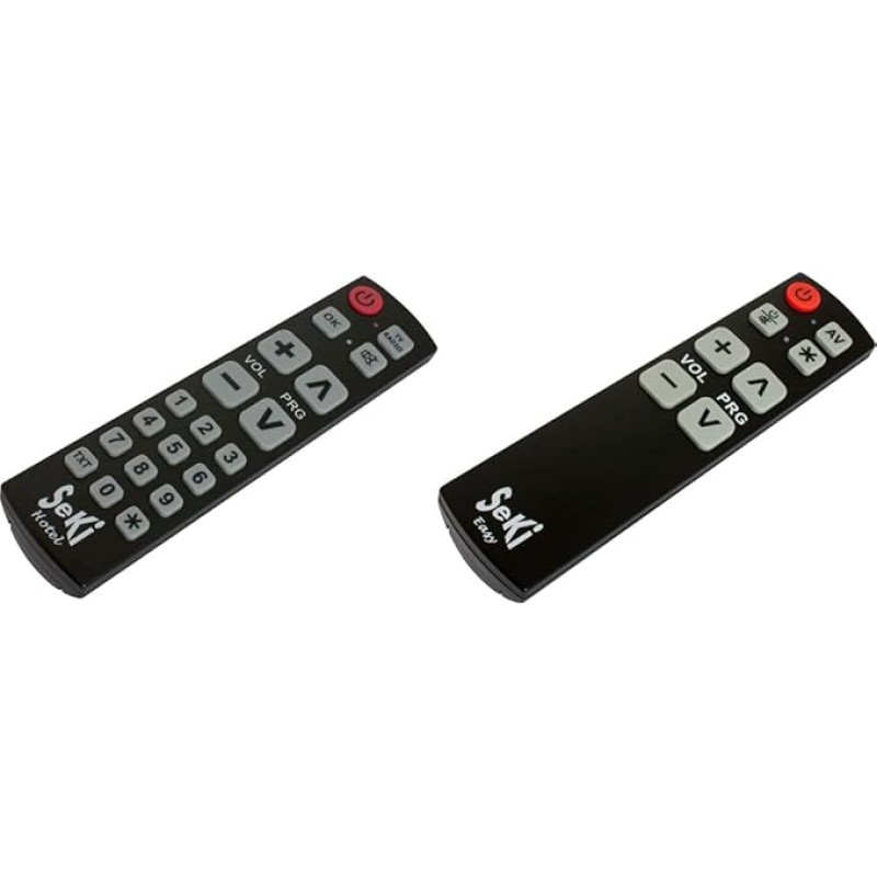 SeKi Hotel Black Learning Universal Remote Control for Hotels, Guest Houses, Guest Houses & Easy Black Large Button Remote Control