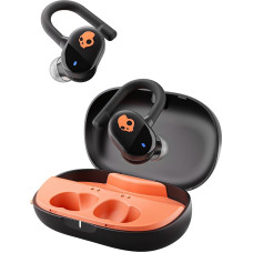 Skullcandy Push Play Active, Wireless In-Ear Headphones, 34 Hours Battery Life, Stay Aware Mode, Micro, Compatible with iPhone, Android and Bluetooth Devices - True Black/Orange