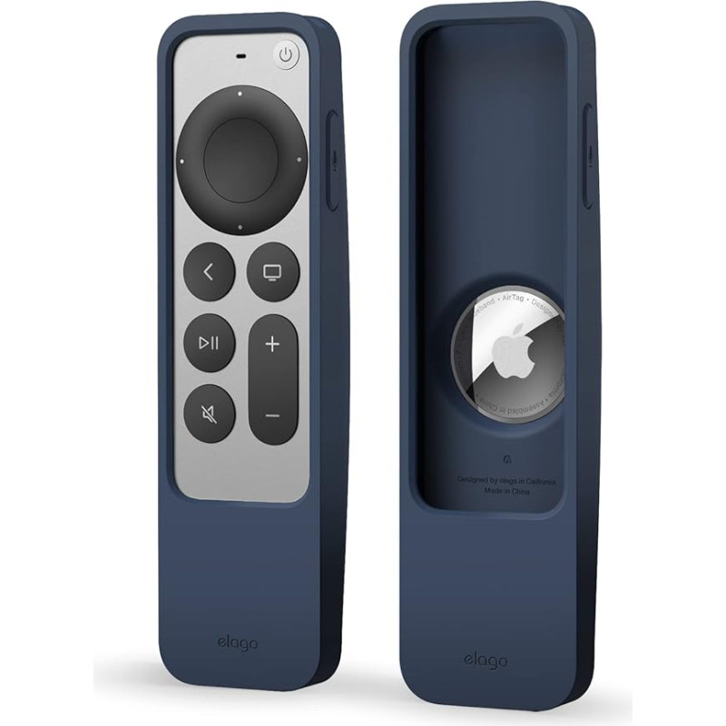 elago R5 Locator Case Compatible with Apple TV 4K Siri Remote 3rd Generation (2022) and 2nd Generation (2021) and Compatible with Apple AirTag (Jean Indigo)