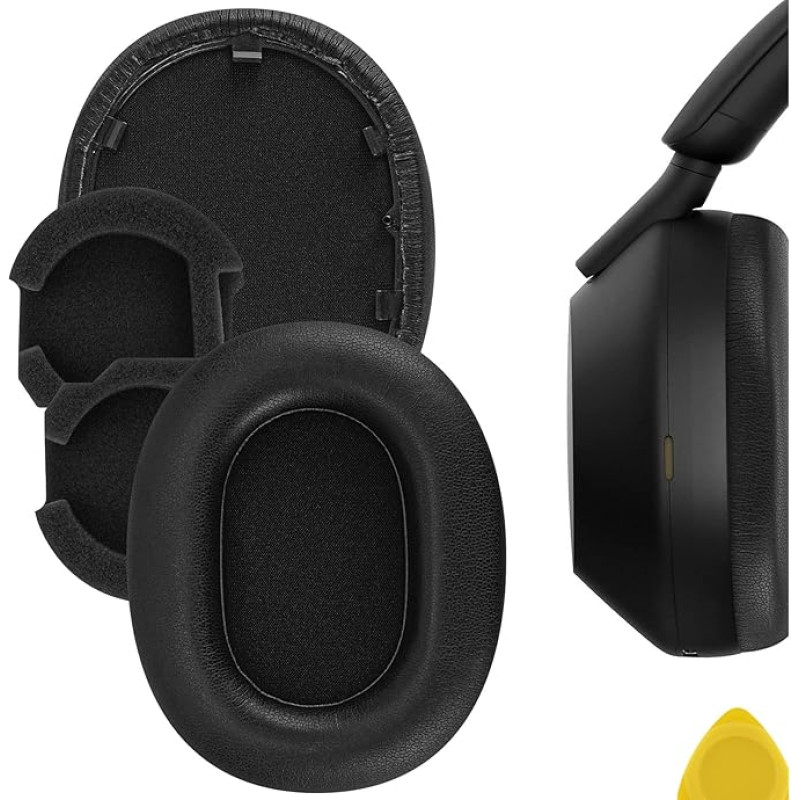 Geekria QuickFit Replacement Ear Pads for Sony WH-1000XM5 WH1000XM5 Wireless Headphone Ear Pads,Headset Ear Pads,Ear Cups Cover Repair Parts(Black)