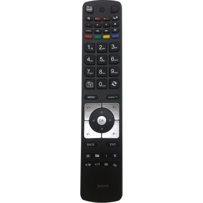 New Replacement Remote Control for Hitachi TV Remote RC5117 with Netflix YouTube for All Hitachi Telefunken TV RC5118 42HYT42U 50HYT62U H 50HYT62UH - No Setup Required