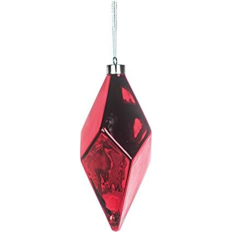 EUROCINSA 28338 Ornament Pendant Diamond Metal Red 10 Diameter x 22 cm Pack of 6 One Size