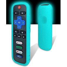 Roku Remote Control Case - Environmentally Friendly Silicone Material, Drop-Proof, Dustproof, Washable, Compatible with Most Models of Roku Voice Remote Skin, Roku TV Remote Case (Blue)