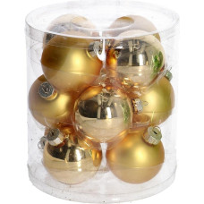 Pack of 12 Classic Gold Christmas Baubles Hanging for Tree Decoration 6 cm Diameter