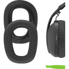 Geekria Comfort Replacement Mesh Ear Pads for Logitech Zone Vibe 100 Headphones Earpads Headset Ear Pads Ear Pad Ear Pad Ear Cup Cover Repair Parts (Black)