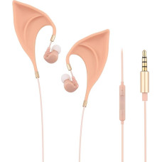 URIZONS Elf Earbuds Headphones In-Ear Headphones Ears for Children - Elegant Elf Ear Design, Ultra Soft Corded Headphones, Charming Cosplay Headset for iPhone