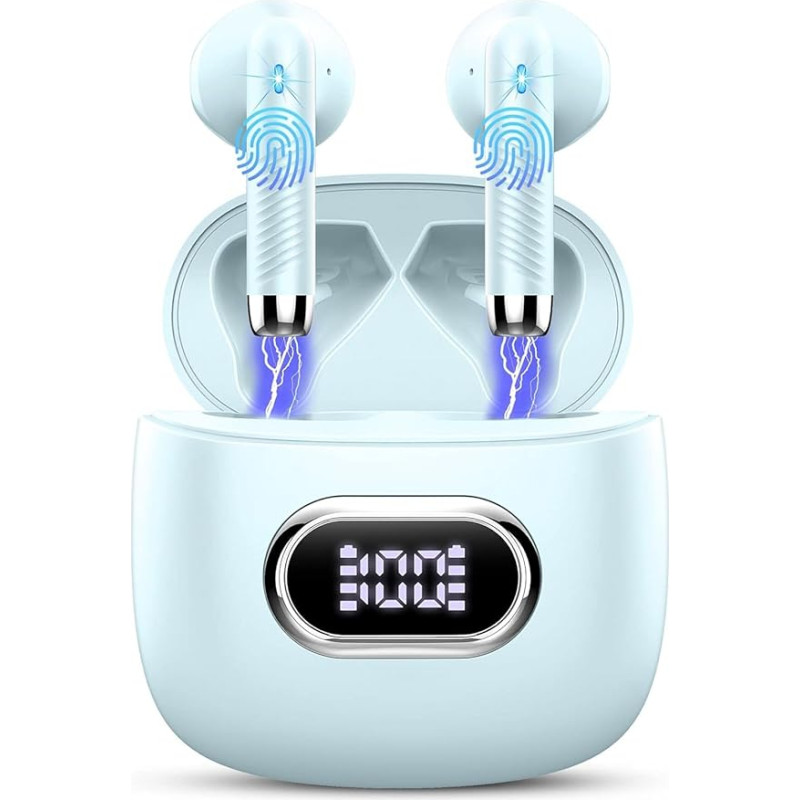 Wireless Earbuds, Bluetooth 5.3 Headphones in Ear, Bluetooth Earphones Dual LED Display, IP7 Waterproof, USB-C