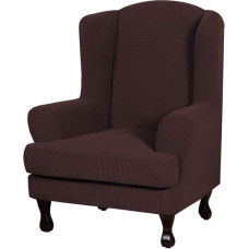 LINGKY Jacquard Wingback kėdės dangtelis Elastinis universalus įtempimo sofos dangteliai 2 dalių Wingback kėdės dangteliai su nuimamomis rankomis Baldų apsauga (ruda)