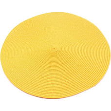 Padėkliukai, 38 cm PP valgomojo stalo kilimėlis, austas padėkliukas Padėkliukas Šilumos dubenėliai Kavos puodeliai Padėkliukai Stalo servetėlės namų virtuvės vakarėlių tiekimui (spalva: geltona, dydis: 6 vnt.)