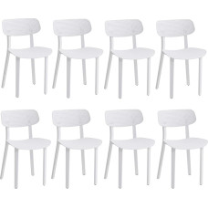 JZGORC 4 valgomojo kėdžių rinkinys, modernios paprastos valgomojo kėdės su kvėpuojančiomis skylėmis, tinkančios valgomajam, svetainei, virtuvei, miegamajam, priimamajam - baltos spalvos