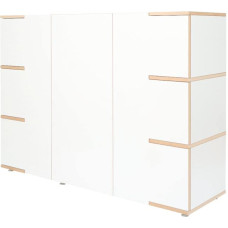 Tojo Stau Designer Lowboard, Sideboard, Highboard, MDF, White, Wooden Cabinet (150 x 45 x 145 cm)