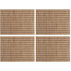 Tischsets, 4er-Set, wärmeisolierend, schmutzabweisend, Tischsets aus Naturfaser for Hotel, Zuhause, Esszimmer, Küche, Restaurant, Hanf, 35 x 25 cm (braun 35 x 25 cm) (Spalva : kanapės, Dydis : 80x50cm)
