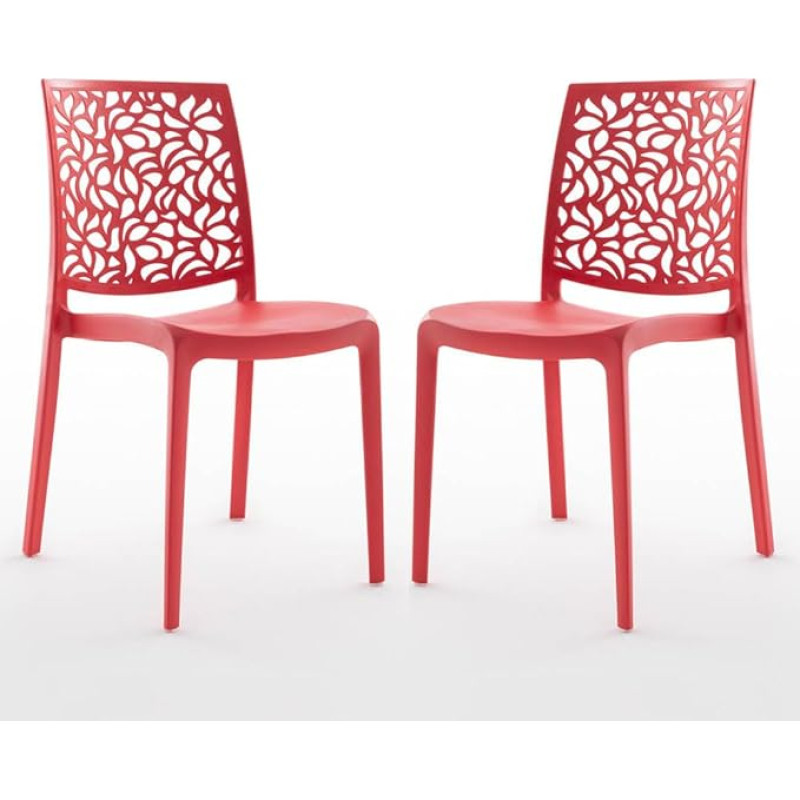 SIEDITI FUORI E DENTRO Anna Kėdės iš dervos ir stiklo pluošto (2, raudonos spalvos)