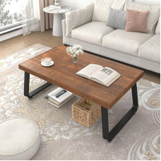 IBF kaimiškas kavos staliukas Pramoninis medžio masyvo arbatos stalas Ūkio kavos staliukas iš tikro medžio Šiuolaikinis minimalistinis stačiakampis kokteilių stalas 39 colių