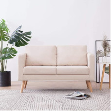 IKAYAA 2 vietų sofa, 2 vietų sofa, 2 vietų sofa, 2 vietų sofa, 2 vietų sofa, 2 vietų sofa, 2 vietų sofa, audinys Cream White