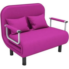 Konvertuojama reguliuojama sulankstoma 3-in-1 sofa-lova kėdė - miegamoji kėdė-lova su atlošu, paminkštinta sėdynė, viengulė sulankstoma kėdė, laisvalaikio grindų kušetė, alyvinė