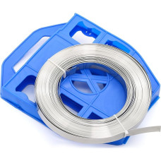 MgcTolBox V2A Nerūdijančio plieno juosta 12 mm - 50 m, itin tvirti metaliniai plieniniai kabelių raiščiai, montavimo juosta, plieninė juosta, skirta kelio ženklams tvirtinti, 12 x 0,5 mm, 1 ritinys - 50 m