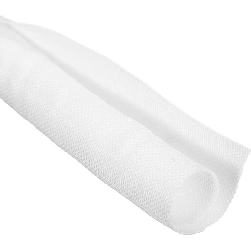 19,1 cm ID-Split-Loom-Schlauch, 3 m, Polyester-Kabelschutz, Kabelhülse für USB-Kabel, Netzkabel, Weiß