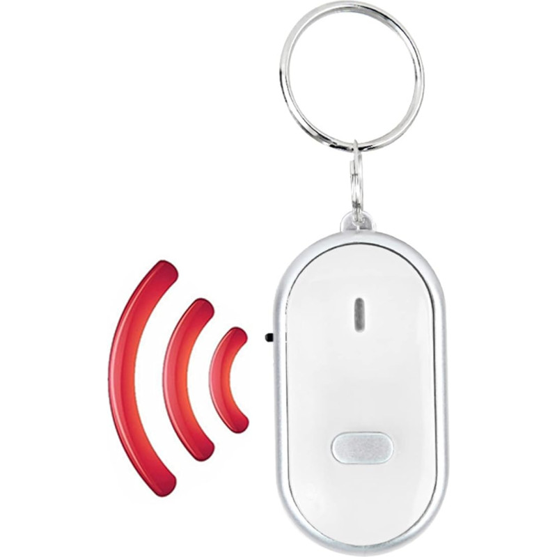 Raktas Finder elementas Finder elementas Paieška Key Fob Finder Anti-Lost prietaisas Balso valdymas telefono raktų žiedas Piniginė Bagažas (balta)