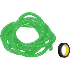 sourcing map Spiralkabelwicklung, 3 m, 8 mm, Kabelführungshülse, PP-Isolierung, Kabel-Organizer für Computer-Draht, Stromkabel, Gasleitung, grün mit Klebeband