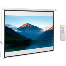 HOMCOM Projector Screen 203 x 152 cm 100 Inch 4:3 HD 4K Projection Screen Electric Motor Screen with Remote Control for Home Cinema or Presentations