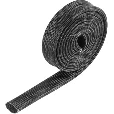 X AUTOHAUX stiklo pluošto šilumos skydas Šilumos skydas Aukštos temperatūros apsauga Reguliuojama 8 mm juoda automobilio kabelio apsauga