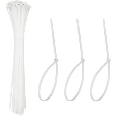 YELARXI Kabelbinder aus Kunststoff, selbstsichernd, mit Edelstahl-Zahnverriegelung, 30,5 cm, passend für Zuhause, Garten, Büro, Werkstatt, Reisen, 100 Stück, Weiß