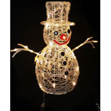 levitantes Schneemann aus Acryl, Niederspannung, 60 cm, warmweißes Licht, ideal für Weihnachtsdekoration