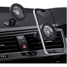 Spigen 2-in-1 MagSafe Car Mount for Ventilation & Dashboard 【Includes MagSafe Sticker】Mobile Phone Holder Car Compatible with iPhone 16/15/14/13/12 (Pro/Max/Plus), Galaxy S25/S24 (Ultra/Plus) - Matte