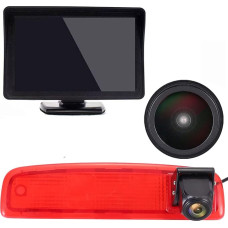 「18 mm Lens Top Quality Reversing Camera + 4.3 Inch TFT LCD Screen Monitor」Car Roof Reversing Camera Replacement for Renault Dacia Third Dokker Logan MCV 89037431 3rd Brake Light