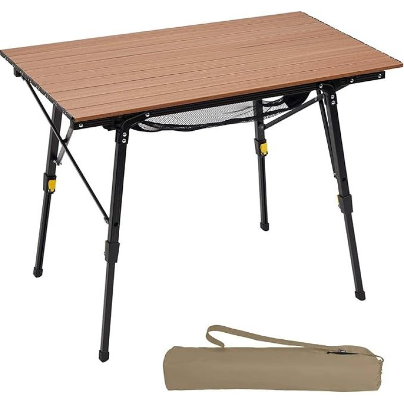 Portal sulankstomas stovyklavimo stalas Reguliuojamo aukščio aliuminio 90 x 53 cm, skirtas 4 žmonėms Lengvas sulankstomas stovyklavimo stalas