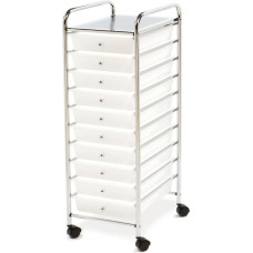 Seville Classics 10 Drawers Trolley in Metal - Silver