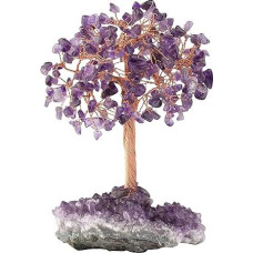 mookaitedecor Natural Amethyst Crystal Tree with Amethyst Cluster Crystal Base Money Tree Figures Feng Shui Desk Decoration Meditation Table Room Decor