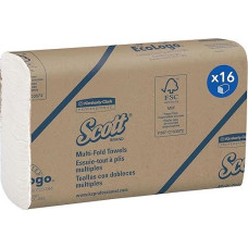 Scott 1804 Daugiasluoksniai rankų rankšluosčiai, 1 sluoksnis, balti, 16 pakuočių x 250 lapų