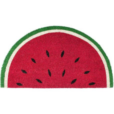 Fisura - Watermelon Coconut Door Mat with Non Slip PVC Backing Half Round Doormat Dimensions: 70cm x 40cm Red, Green, White and Black
