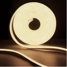 SUCIKORIO Neon LED Strip 20 m, Waterproof, Fireproof IP65 LED Strip, Natural White, 4000 K, 230 V LEDs, Outdoor Fairy Lights, 120 LED/M Flexible DIY Light Strip Outdoor with Power Supply for Home