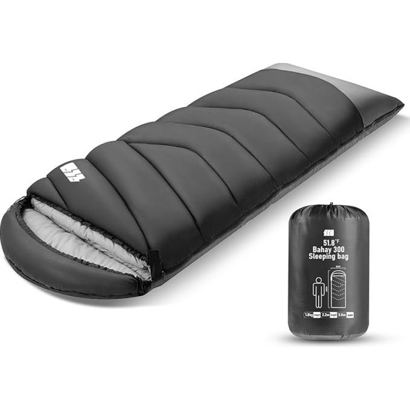 Miegmaišiai suaugusiesiems šaltu oru, nešiojamasis neperšlampamas lengvas miegmaišis didelėms mergaitėms ir berniukams su kompresiniu maišu, skirtas šiltam stovyklavimui, žygiams, lauke ir viduje