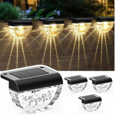 Auting Solar Lights for Outdoors, Pack of 4 Path Lighting, 2 Modes, LED, Warm White/Colour Changing Lighting, Waterproof Solar Lamp for Garden Decoration, Stairs, Garden Paths, Black