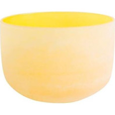 432Hz Perfect Pitch E Note Solar Plexus Chakra Yellow Colored Frosted Quartz Crystal Singing Bowl 8 inch mallet and o-ring included