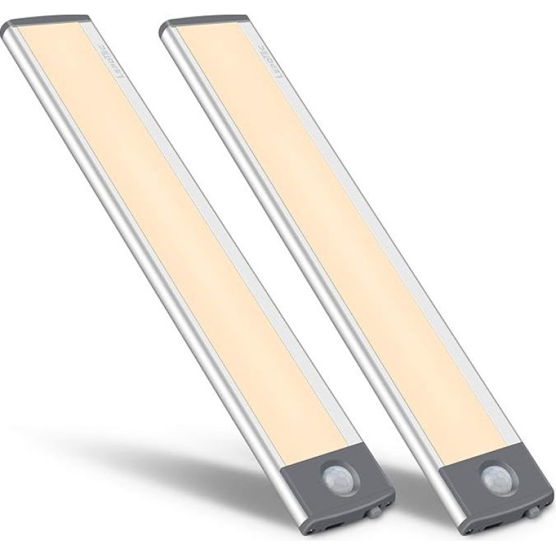 LEPOTEC 2 pakuotės 30 LED spintos šviesos judesio jutiklio apšvietimas belaidis USB įkraunamas akumuliatorius, skirtas drabužių spintai (šilta šviesa)