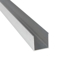 Aliuminio U profilis, AlMgSi0,5, EN AW-6060, tuščiaviduris, 60 x 60 x 60 x 60 x 5 mm, ilgis: 2 000 ± 5 mm
