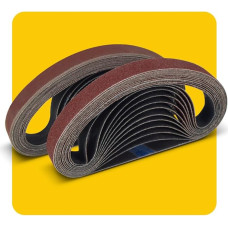 20 x 520 mm asorti 30 dalių (6 grūdėtumo 40/80/120/180/320) aliuminio oksido šlifavimo juosta šlifuokliui