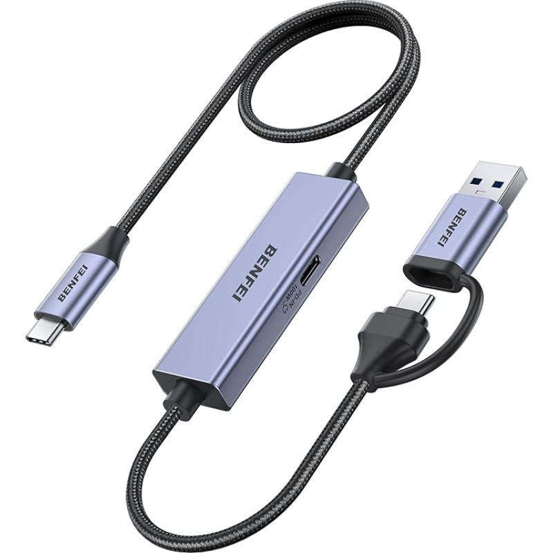 BENFEI USB C vaizdo / garso įrašymo kortelė, USB C į USB A/C įrašymo kortelė, Full HD 1080P 60FPS vaizdo įrašymo įrenginys, skirtas žaidimų įrašymo įrenginiui, suderinamas su Switch PS5 PS4 Xbox kamera, PC iPad Mac