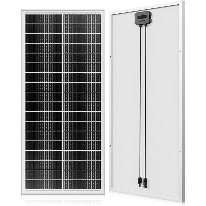 WERCHTAY 100 W saulės kolektorius 12 V, monokristaliniai N tipo saulės moduliai, 18BB technologija, labai efektyvus aliuminio rėmo saulės kolektorius, fotovoltinis modulis balkono elektrinei, namelis ant ratų, sodo namelis, valtis