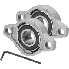 tiekimo žemėlapis Stehlager, 15 mm Bohrung, Zinklegierung, Stahl, montierter Flansch, Stehlager, selbstausrichtend, Einsatzlager, Gehäuse für Maschinen, Strom, Landwirtschaft, 2 Stück