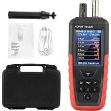 Oro kokybės monitorius, CO2 matuoklis, dalelių skaitiklis, namų oro kokybės testeris su 6 kanalų PM0.3/0.5/1.0/2.5/5/10 Um detektoriumi, drėgmės, temperatūros, duomenų perdavimo/saugojimo funkcija
