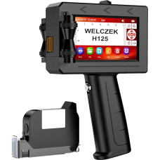 WELCZEK H125 Portable Handheld Printer - Hand Inkjet Printer of Texts/Logos/QR Codes/Barcodes/Date/Serial Numbers, Inkjet Coding System for Cardboard/Metal/Plastic/Ceramic/Wood/Textiles